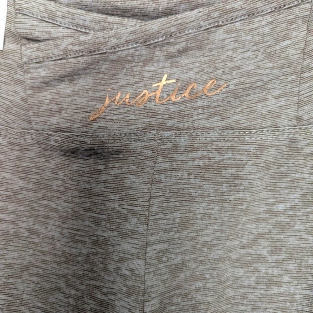 NWT Justice Girls (Size 10/Medium) Shiny Leggings With Copper Metallic Accents